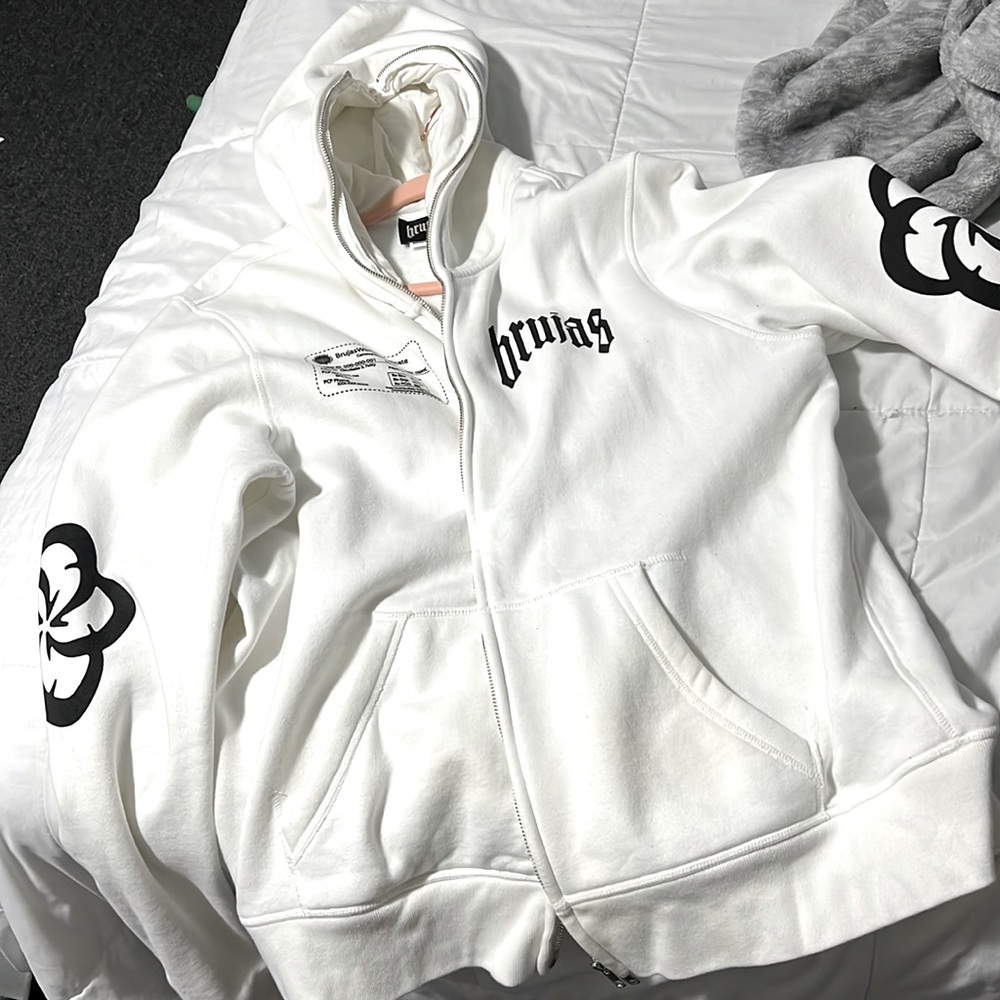 A zip up hoodie
